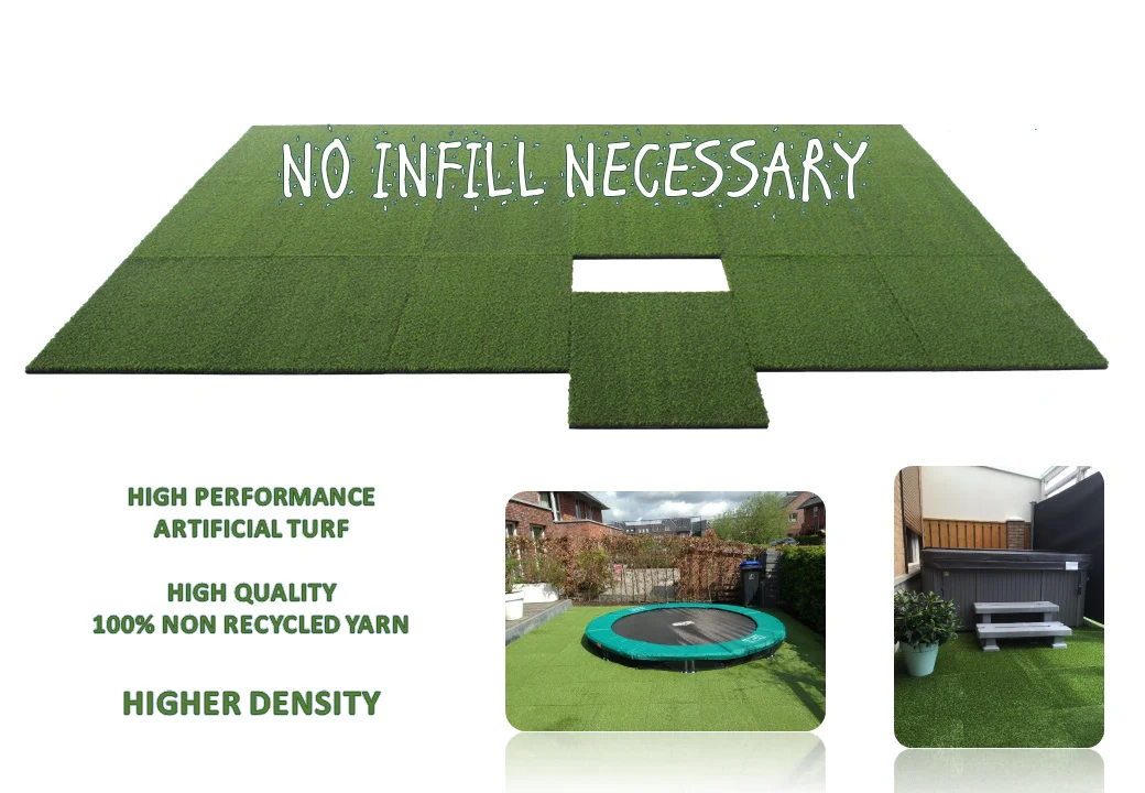 Artificial Grass topped rubber garden floor tiles 2nd edition (Deco) 15mm sbr+ 35mm artificial turf - Image 7