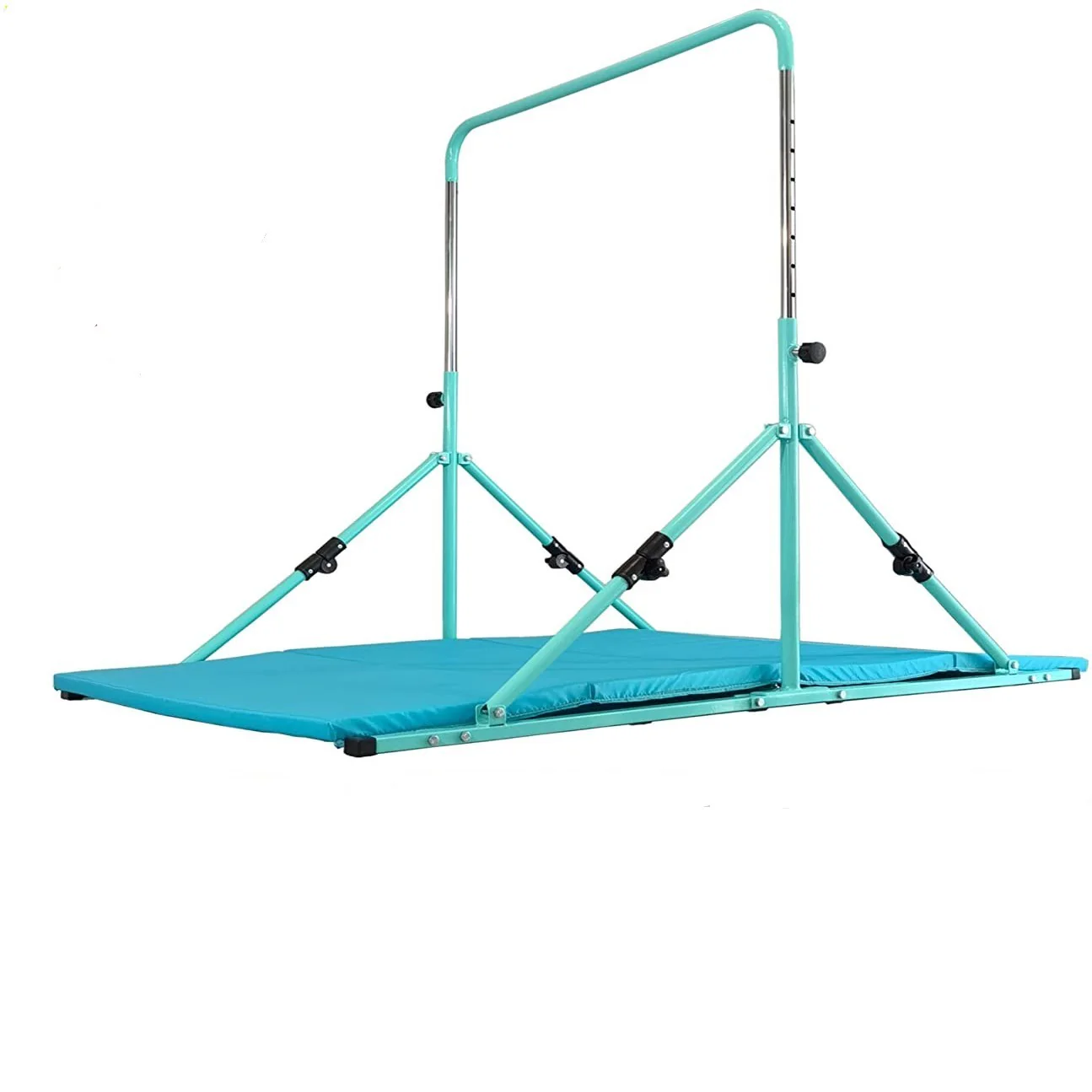 Mini Folding Junior Pro Adjustable. 84cm to 125cm Horizontal Bars plus free tumble mat. Pink, Green or Blue - Image 10
