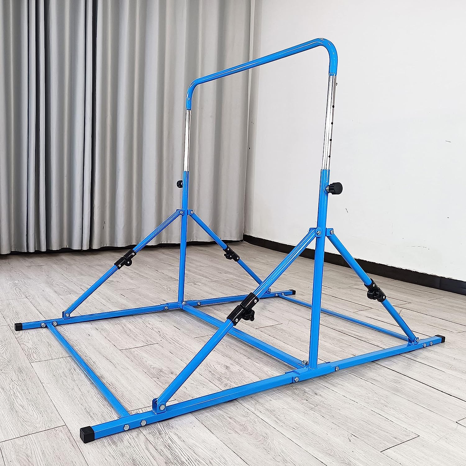Mini Folding Junior Pro Adjustable. 84cm to 125cm Horizontal Bars plus free tumble mat. Pink, Green or Blue - Image 9