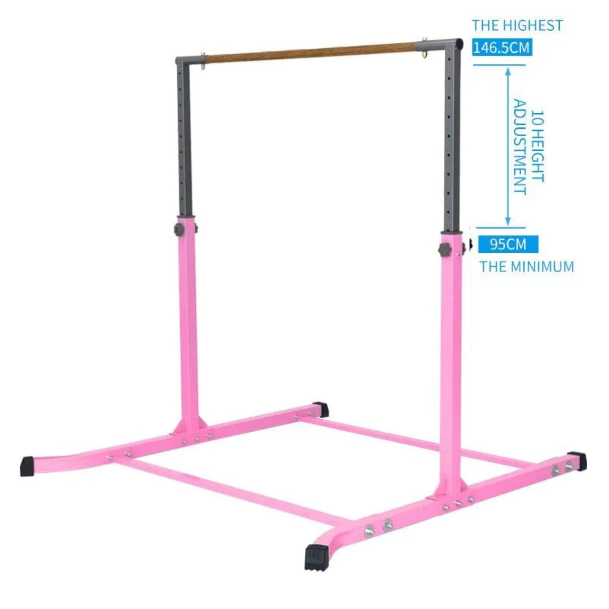 Gymnastics Bar Junior Training Bar Adjustable Height Kip Bar - Pink - Image 3
